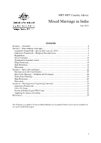 Issues Paper Mixed Marriages in India