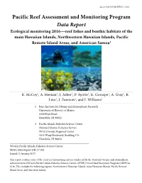 Pacific Reef Assessment and Monitoring Program Data Report