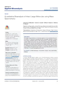 Quantitative Bioanalysis of Intact Large Molecules Using Mass Spectrometry