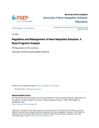 Regulation and Management of New Hampshire Estuaries: a Base Programs Analysis