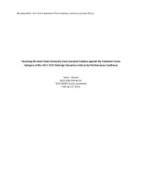 Assessing the Kent State University East Liverpool Campus Against the Customer Focus Category of the 2011-2012 Baldrige Education Criteria for Performance Excellence