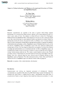 Impact of Industrialisation and Mining on Occupational Structure of Tribes in Singhbhum Region