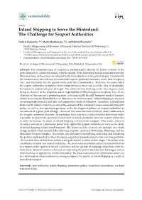 Inland Shipping to Serve the Hinterland: the Challenge for Seaport Authorities