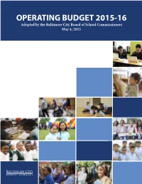 Operating Budget 2015-16