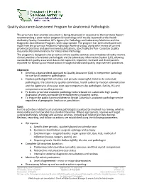 Quality Assurance Program for Anatomical Pathologists Printed Copies Are Uncontrolled