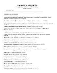 RICHARD A. ARENBERG Visiting Professor of the Practice of Political Science Brown University