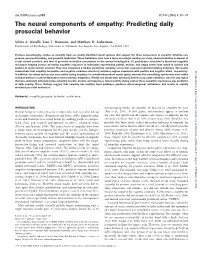 The Neural Components of Empathy: Predicting Daily Prosocial Behavior