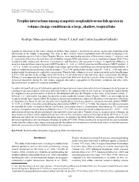 Trophic Interactions Among Sympatric Zooplanktivorous Fish Species in Volume Change Conditions in a Large, Shallow, Tropical Lake