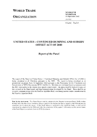United States – Continued Dumping and Subsidy Offset Act of 2000
