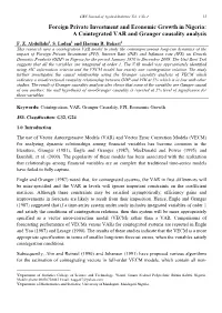 A Cointegrated VAR and Granger Causality Analysis F