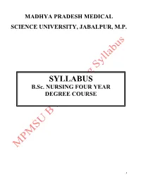B.Sc. Nursing Syllabus