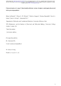 Characterisation of a Type II Functionally-Deficient Variant of Alpha-1-Antitrypsin Discovered in the General Population