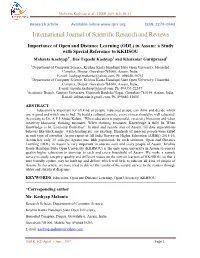 (ODL) in Assam: a Study with Special Reference to KKHSOU