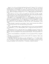 Suppose N Is a Topological Manifold with Smooth Structure U. Suppose M Is a Topological Manifold and F Is a Homeomorphism M → N