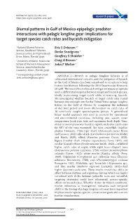 Diurnal Patterns in Gulf of Mexico Epipelagic Predator Interactions with Pelagic Longline Gear: Implications for Target Species Catch Rates and Bycatch Mitigation