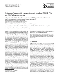 Estimates of Magnetotail Reconnection Rate Based on IMAGE FUV and EISCAT Measurements