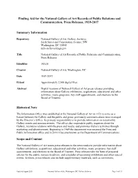 Finding Aid for the National Gallery of Art Records of Public Relations and Communication, Press Releases, 1939-2017