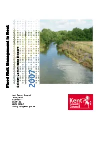 Flood Risk Management in Kent Select Committee Report 2007