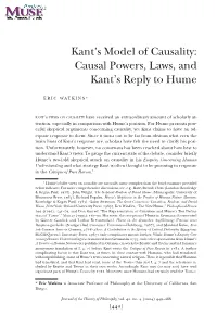 Kant's Model of Causality: Causal Powers, Laws, and Kant's Reply to Hume