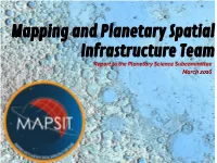 Mapping and Planetary Spatial Infrastructure Team