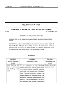 Sheriffs Act: Description of Area of Jurisdiction of Lower Or Superior Courts