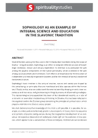 Sophiology As an Example of Integral Science and Education in the Slavonic Tradition