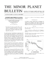 The Minor Planet Bulletin