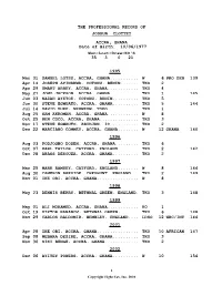 The Professional Record of Joshua Clottey