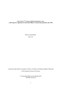 1 Army in the 21 Century and Restructuring the Army: A
