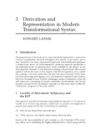 3 Derivation and Representation in Modern Transformational Syntax