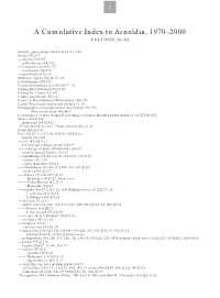 A Cumulative Index to Arnoldia, 1970–2000 VOLUMES 30–60