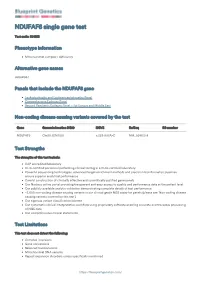Blueprint Genetics NDUFAF5 Single Gene Test