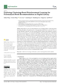 Exploring Clustering-Based Reinforcement Learning for Personalized Book Recommendation in Digital Library