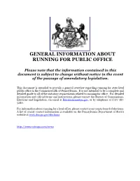 General Information About Running for Public Office