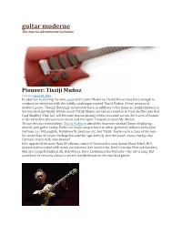 Guitar Moderne the Zine for Adventurous Guitarists