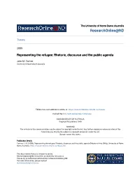 Representing the Refugee: Rhetoric, Discourse and the Public Agenda