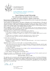 Samuel Eilenberg Assistant Professorships