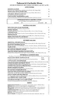 Takeout & Curbside Menu