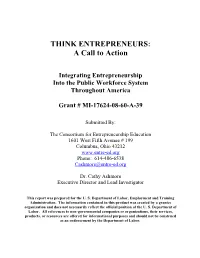 THINK ENTREPRENEURS: a Call to Action