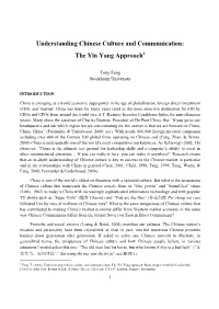 Understanding Chinese Culture and Communication: the Yin Yang Approach1