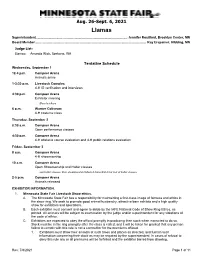 2021 Livestock Rules and Premiums: Llama