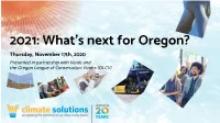 2021: What's Next for Oregon?