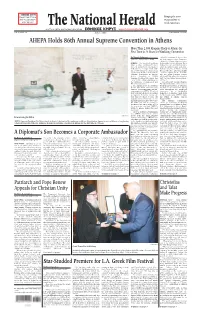 AHEPA Holds 86Th Annual Supreme Convention in Athens More Than 2,000 Ahepans Flock to Athens for First Time in 38 Years for Weeklong Convention