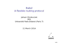 Babel a Flexible Routing Protocol