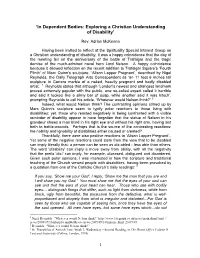 In Dependent Bodies: Exploring a Christian Understanding of Disability’