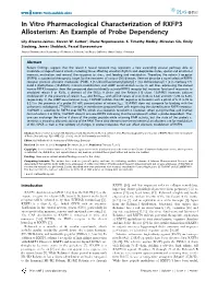 In Vitro Pharmacological Characterization of RXFP3 Allosterism: an Example of Probe Dependency