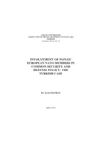 Involvement of Non-Eu European Nato Members in Common Security And