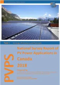 National Survey Report of PV Power Applications in Canada 2018