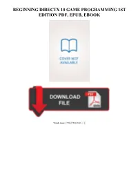 PDF Download Beginning Directx 10 Game Programming 1St Edition Kindle