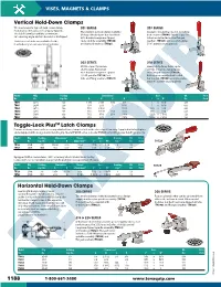 Vertical Hold-Down Clamps Toggle-Lock Plustm Latch Clamps